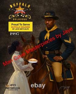 Buffalo Soldiers Wall Art Proud to Serve SIGNED BY THE ARTIST. 16x20