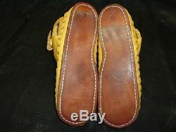 Buffalo Women's size 8 Moccasins Gold indian Leather Bison Hide Pueblo Style