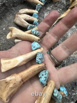 Buffalo tooth necklace Native American made Mountain Man rendezvous bison teeth