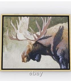 Bull Moose 16 X 20 Framed Embellished Art Print By Edward Suthoff