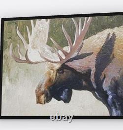 Bull Moose 16 X 20 Framed Embellished Art Print By Edward Suthoff