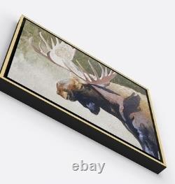 Bull Moose 16 X 20 Framed Embellished Art Print By Edward Suthoff