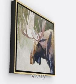 Bull Moose 16 X 20 Framed Embellished Art Print By Edward Suthoff