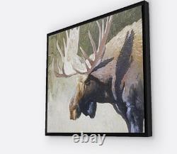 Bull Moose 16 X 20 Framed Embellished Art Print By Edward Suthoff