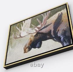 Bull Moose 16 X 20 Framed Embellished Art Print By Edward Suthoff