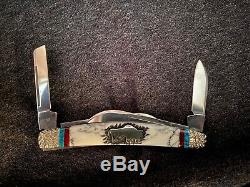 CASE XX Yellowhorse jumbo congress with bison inlay marble and turquoise NEW