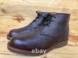 CHIPPEWA Brown Briar American Bison Leather Work Boots Size US 8.5 D Lace Up