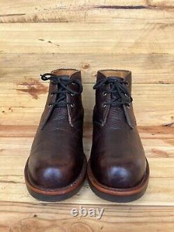 CHIPPEWA Brown Briar American Bison Leather Work Boots Size US 8.5 D Lace Up