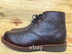 CHIPPEWA Brown Briar American Bison Leather Work Boots Size US 8.5 D Lace Up