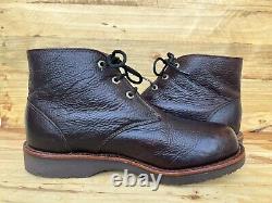 CHIPPEWA Brown Briar American Bison Leather Work Boots Size US 8.5 D Lace Up