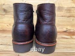 CHIPPEWA Brown Briar American Bison Leather Work Boots Size US 8.5 D Lace Up