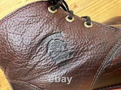 CHIPPEWA Brown Briar American Bison Leather Work Boots Size US 8.5 D Lace Up