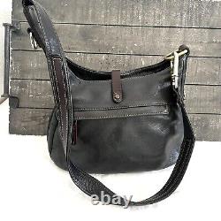 CORONADO Black & Brown Bison Leather Flap Concealed Bag