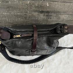 CORONADO Black & Brown Bison Leather Flap Concealed Bag