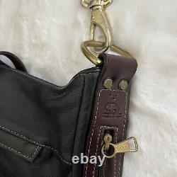 CORONADO Black & Brown Bison Leather Flap Concealed Bag