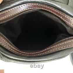CORONADO Black & Brown Bison Leather Flap Concealed Bag