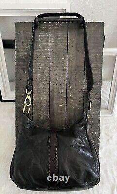 CORONADO Black & Brown Bison Leather Flap Concealed Bag