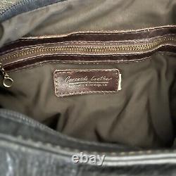 CORONADO Black & Brown Bison Leather Flap Concealed Bag