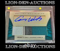 Carson Wentz 2016 Limited Draft Day Signatures Patch SSP Booklet 11/55 1/1 RC
