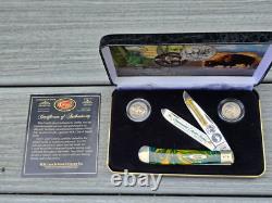 Case Numismatists Series Trapper Knife w Coins in Box Buffalo Bison Nickels