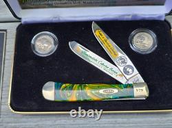 Case Numismatists Series Trapper Knife w Coins in Box Buffalo Bison Nickels