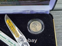 Case Numismatists Series Trapper Knife w Coins in Box Buffalo Bison Nickels