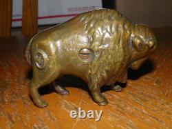 Cast Iron Arcade Bison Buffalo Still Bank 4.5 Good Looking Bank Take A Look