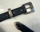 Chacon Black American Bison 1 Belt with Chacon Sterling Buckle Set 32 size belt