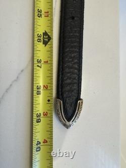 Chacon Black American Bison 1 Belt with Chacon Sterling Buckle Set 32 size belt