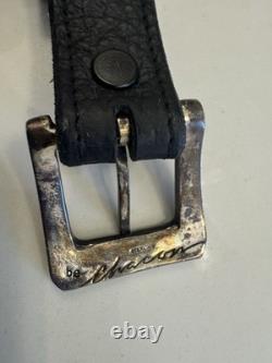 Chacon Black American Bison 1 Belt with Chacon Sterling Buckle Set 32 size belt