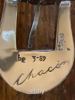 Chacon James Reid style Santa Fe Sterling Silver Belt Buckle Set Nu 34-37-1.25
