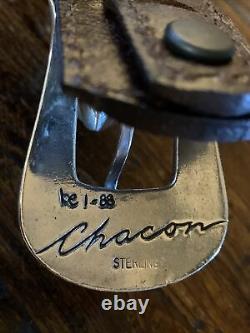 Chacon James Reid style Sterling Silver Belt Buckle Set Nu Bison 40-42
