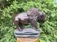 Chainsaw Carved Buffalo Bison Wood Carving Animals Wildlife Art Sculpture Statue