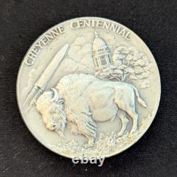 Cheyenne Wyoming 1867-1967 Railroad Bison 1oz. 999 Silver Round Very RARE! LOOK
