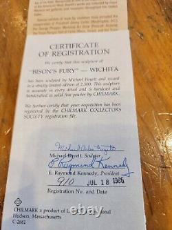 Chilmark Pewter Boyett BISONS FURY 910/2500 Native American With Certificate
