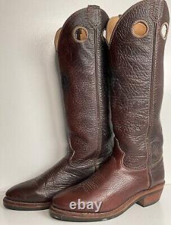 Chippewa Thick Bison Hide Buckaroo Cowboy Boots 9 D USA Made