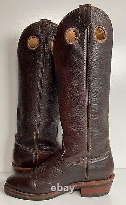 Chippewa Thick Bison Hide Buckaroo Cowboy Boots 9 D USA Made