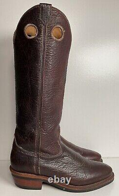 Chippewa Thick Bison Hide Buckaroo Cowboy Boots 9 D USA Made