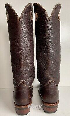 Chippewa Thick Bison Hide Buckaroo Cowboy Boots 9 D USA Made