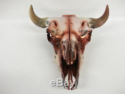 Chrome Bones Real Buffalo Skull Bison Decor Mancave Art Taxidermy Rockabilly