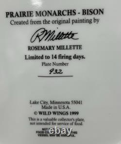 Collector Plate Prairie Monarchs Bison Rosemary Millette Wild Wings 1999 #932