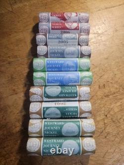 Complete 2004-2006 P & D Mint Sealed Westward Journey Nickel 10 Roll Set