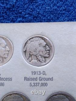 Complete Buffalo Nickel Date Set No 3-leg! Close Up Pictures