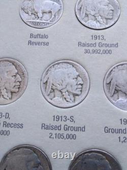 Complete Buffalo Nickel Date Set No 3-leg! Close Up Pictures