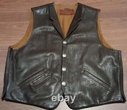 Coronado Brown Bison Leather Conceal Carry Vest Sz 50 XL Buffalo Nickel Button