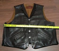 Coronado Brown Bison Leather Conceal Carry Vest Sz 50 XL Buffalo Nickel Button