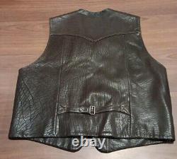 Coronado Brown Bison Leather Conceal Carry Vest Sz 50 XL Buffalo Nickel Button