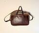 Coronado Leather Bison And Waxed Canvas Briefcase Messenger Bag USA Made