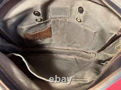 Coronado Leather Bison And Waxed Canvas Briefcase Messenger Bag USA Made