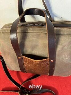 Coronado Leather Bison And Waxed Canvas Briefcase Messenger Bag USA Made